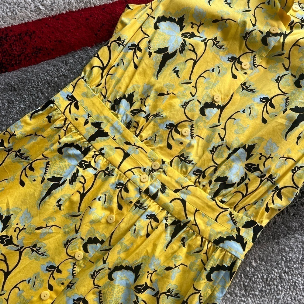 Diane Von Furstenberg Josie Yellow Floral Sleeveless Dress - Picture 4 of 5